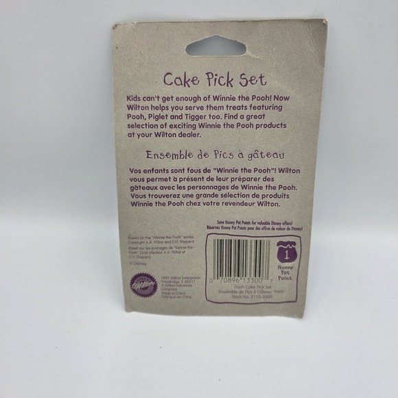 Wilton Winnie The Pooh Cake Pick Set 12 Cupcake Decorations Piglet Tigger 1997 - Picture 2 of 4